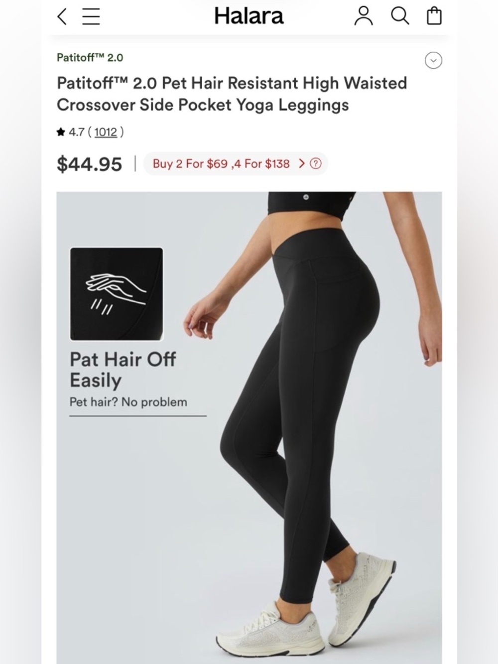 HALARA Black High-Waist Leggings with Branded Tag